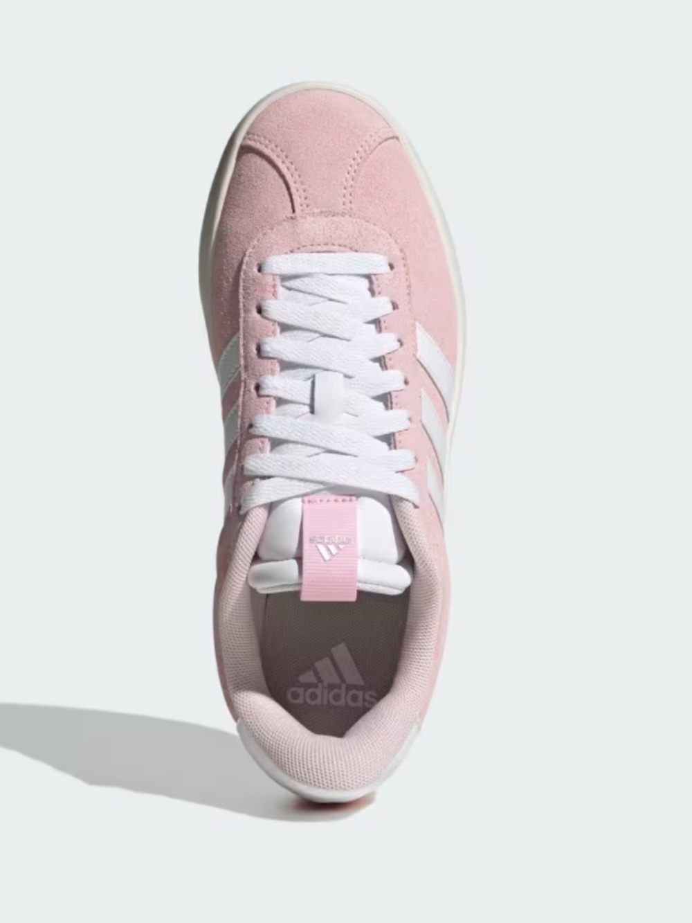 Adidas Women’s VL Court 3.0 Shoes – Pink/White Suede Sneakers – Sz 8.5 - Picture 6 of 9